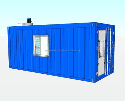 China Electric Lights Model Container Spray Booth / Paint Booth Hot Air Fan Spray Booth Can Be Customized 6058x2438x3303mm for sale