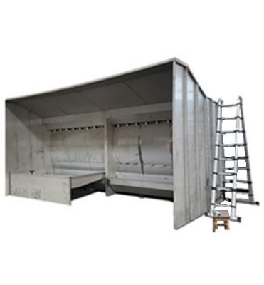 China Building Material Shops 6m Length Stainless Steel Water Curtain Spray Paint Booth With Working Area for sale