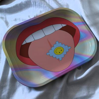 China Hot Selling Tin Herb Trays Weed Rolling Tray Custom Logo Popular Design Metal Weed Tray 2021 good quality for sale