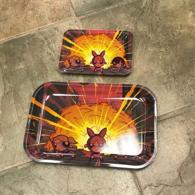 China Rolling PINK Tray Manufacturers, Rolling Tray Box, Rolling Metal SET Tobacco Weed Store for sale