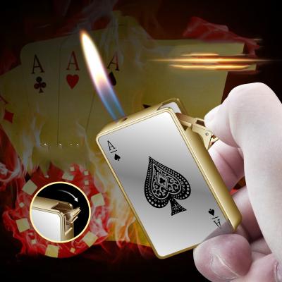 China New CLASSIC Game Card Flame Lighter For Golden Adjustable Smoking Pipe for sale