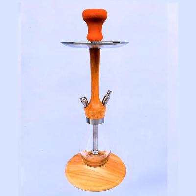 China Hot Selling Eco-friendly Smoking Tools Wooden Revolving Hooker Revolving Portable Hookah Bottle Glass Shisha Gravity Hookah for sale