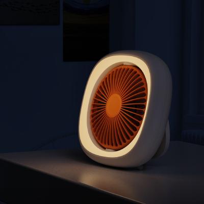 China 2022 New Arrival Lower Noise Night Lamp Fan With Light For Camping By USB Rechargeable for sale