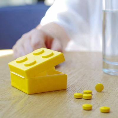 China Lego Cute blocks small pocket pill box for travel for sale