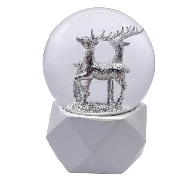 China World Polo Ornaments Water Deer 100MM Romantic Crystal Ball Christmas Music Box Real for sale