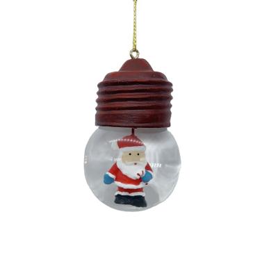 China World Christmas Ornament Mini Resin Snow Globe With Twine For Christmas Home Decoration Keepsake Gifts for sale