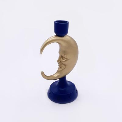 China World Wholesale Home Decoration Resin Moon God Candlestick Handwork Candle Holder for sale