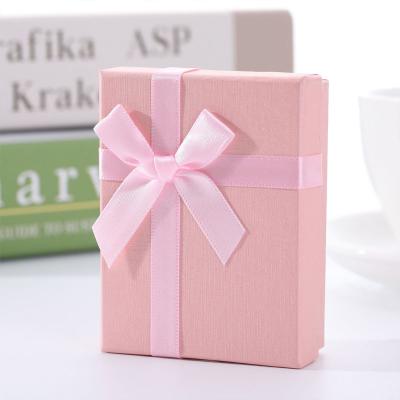 China Eco-Friendly Materials Jewelry Packaging Gift Box Custom Logo Recycled Hard Paper Lid Cardboard And Low Box With Ribbon for sale