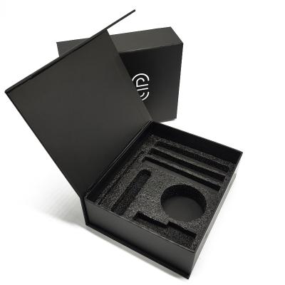 China High End Recycled Materials Knives Packaging Custom Logo Magnetic Black Paper Box Luxury Cardboard Gift Box for sale