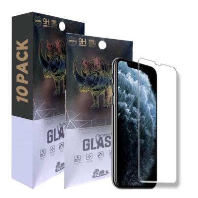 China 10In1 Mobile Phone Packing High Clear Tempered Glass 2.5D Full Coverage Screen Protector For Iphone 12 11 13 pro X Max XS for sale