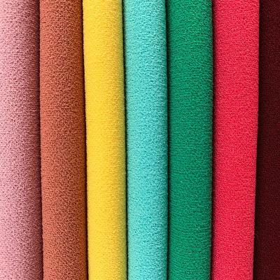 China Other ESSE textile 95%polyester 5%spandex twist foam crepe fabric faux tela knitted plain fabric for sale