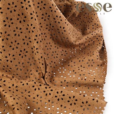 China Other Shaoxing keqiao punch textile supplier 88 perforated polyester 12 spandex suede fabric dye color for sale