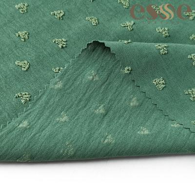 China ESSE TEXTILE CEY Dobby Stitch Fabric 4 Way Stretch Crepe Plain Dyed Egypt Jacquard 100% Polyester for sale