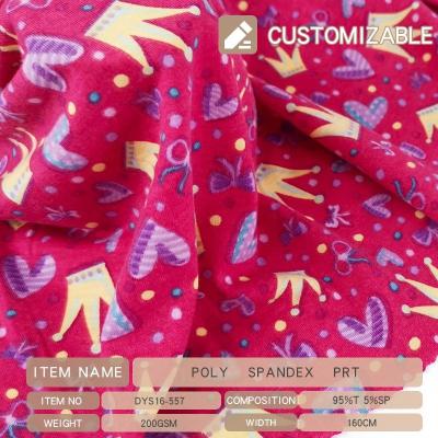 China Other Spun Poly 100% Polyester Spandex Stretch Print Baby Fabric For Plain T Shirt Tank Top for sale