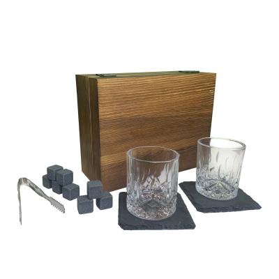 China Deluxe Bottom Heavy Base Whiskey Gift Stones and Decanter Set with Ice Stones Box for sale