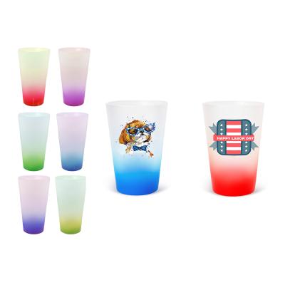 China Sustainable 17oz Custom Bulk Colored Sublimation Frosted Tea Milk Coffee Glass Beer Mugs Mug With Handle for sale