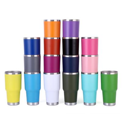 China Wholesale Klooper Non Inverted 30oz Double Walled Vacuum Insulated 304 Stainless Steel Powder Coated Travel Mug Tumbler For Christmas for sale