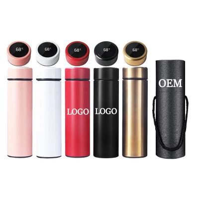 China WITH LID water bottle smart stainless steel water bottle led temperature display vacuum flask for sale