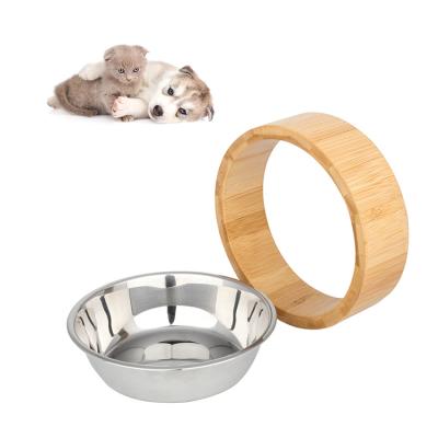 China Portable Dogs Cats Dogs Stainless Steel Viable Pet Bowl Large Small Non Slip Deluxe Dog Bowl Portable Feeder Bowls for sale