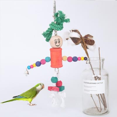 China Wholesale Viable Colorful Pet Toys Customized Wooden Toy For Parrot In Cage Parrot Bird Chirping Toy for sale