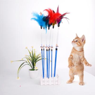 China Viable Pet Supplies New Design Cat Toy Interact Cat Toys Feather Cat Tickle Stick From Amazon for sale