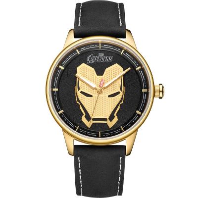 China Creative Fashion Men's Day/Date WONDER Iron Man Dial Belt Quartz Movement Trend Wrish Watch for sale