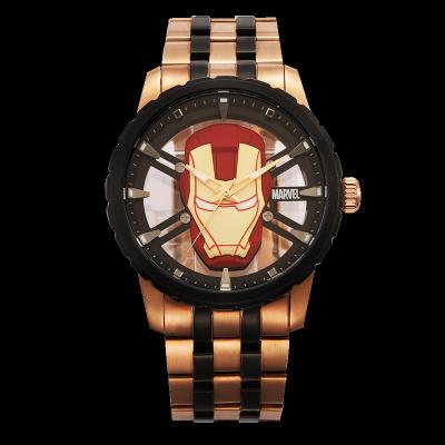 China Water Resistant Marvel Iron Man Helmet Dial Creative Cavity Watch Fashion Trend Steel Band Men's Mechanical Watch for sale