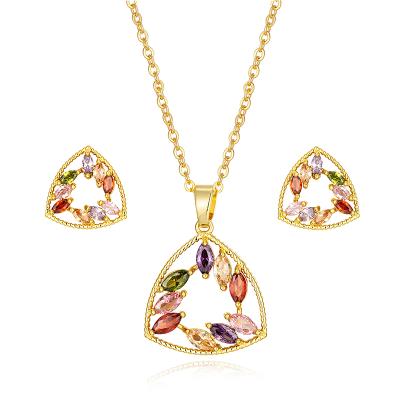 China New Trendy Charming Gorgeous Elegant Elegant Gold Plated For Women African Elegant Jewelry Set Necklace for sale