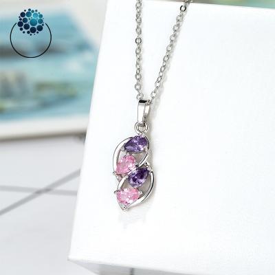 China Best Selling Luxury Bridal Jewelry CLASSIC Set Zircon Wedding Mix Color Water Drop Design Necklace Earring Sets for sale