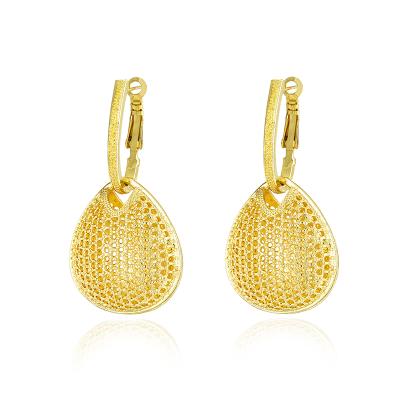 China New Arrival Stylish Charming Handmade Girls DIY Young Design 24k Gold Plated Jewelry African Shell Shaped Earrings for sale