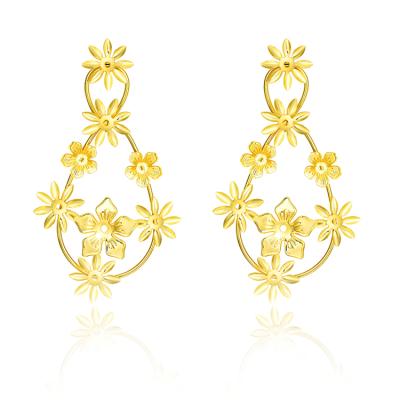 China New FASHIONABLE Classic Pop Girl 24k Gold Plated Geometric Jewelry Dangle Earrings for sale