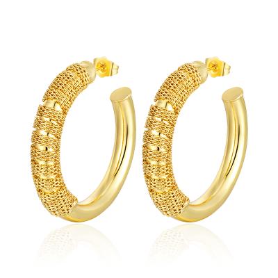 China Trendy Women's 18K 24K Western Gold Wholesale Price Wholesale Price Glated Hip Hoop Earrings Big For Young Girls for sale