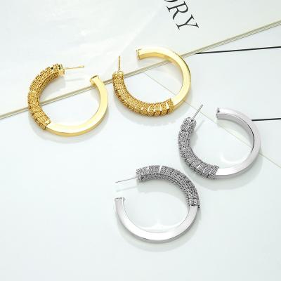 China TRENDY High Quality Enamel Gold Plated Huggie C Hoop Earrings Gold Copper Jewelry For Gorgeous Fashion Women for sale