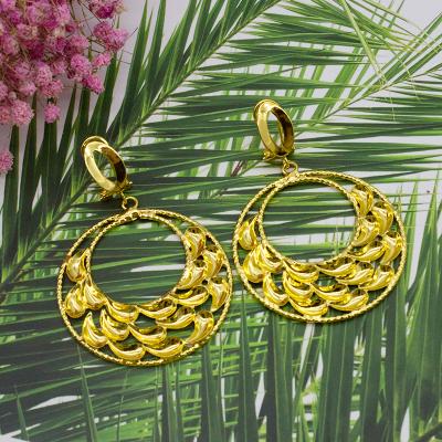 China FASHIONABLE Hot Selling Sublimation Gold Plated Clip On Earrings Earring Round Shape Blank DIY High Quality Customized Jewelry for sale