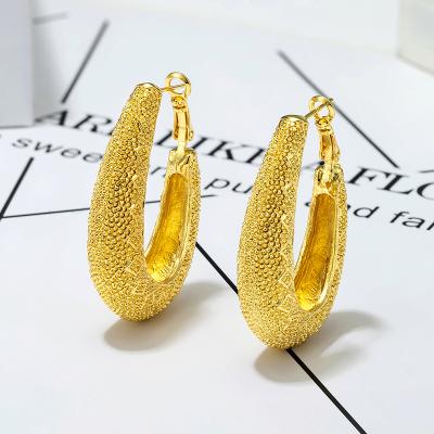 China Factory Price TRENDY New Arrival 24k Gold Plated Fashion And Stylish Bling Hip Hop Copper Created Earrings for sale