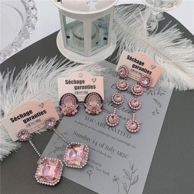 China Casual/Sporty Handmade Pink High End Earrings Fashion Lightweight Luxury Catwalk 925 Earrings for sale