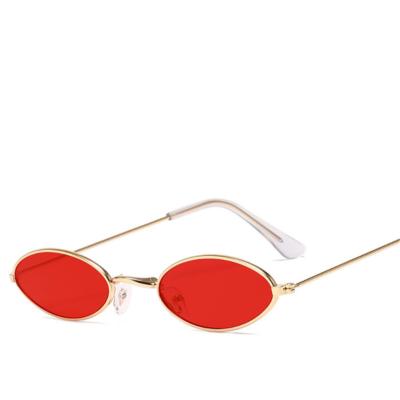 China Fashion Sunglasses Metal Frame Small Sunglasses Oval Frame Sunglasses Retro Shape Sunglasses for sale