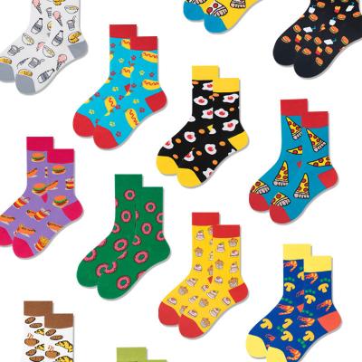 China Custom QUICK DRY Cotton Cozy Dress Pattern Food Color Logo Unisex Socks For Men And Women In A Box for sale