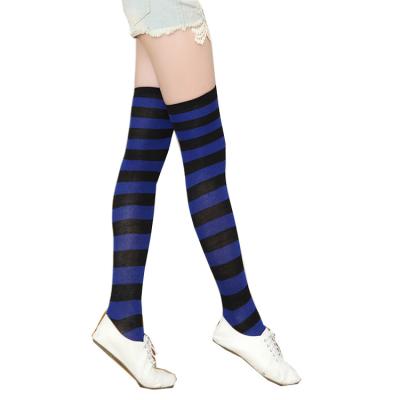 China Wholesale Viable High Thigh Socks Plus Size Stripe Womens Sexy Thin Long Socks for sale