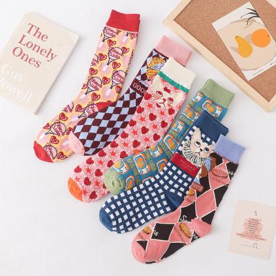 China Designer QUICK DRY Hot Selling Cotton Colored Cartoon Socks For Women for sale