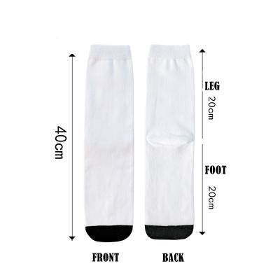 China QUICK DRY custom printed toe and heel crew white black polyester printed sublimation printing empty socks for sale