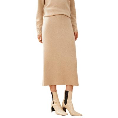 China Women's New Breathable Winter Cashmere Knit High Waist Warm Long Skirt for sale