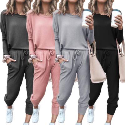 China Casual Women Long Sleeve Blouse Drawstring Top Pants Women's Tracksuit Set Autumn Winter Sport Tracksuit Shirts for sale