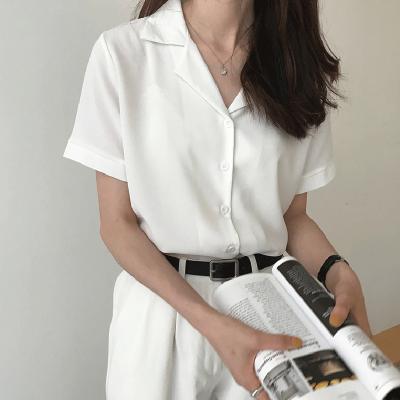 China Breathable Summer Women Clothes Blouse Shirt 2021 For Women Fashion Plus Size V-Neck Office Office Japan Casual Korean White Shirts Japan for sale