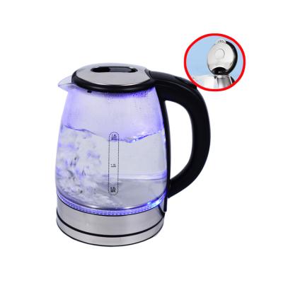 China New Invention Products 1.8L Multifuncion 360 Degree Electric Kettle Travel Low Rotation Heat Resistant Portable Glass Kettle for sale