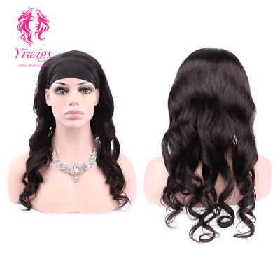 China Yiwigs RTS Body Wave Glueless Hairband Wigs Glueless Cheap Natural Brazilian Loose Wave Headband Wig 10A 12A Inches For Black Women for sale