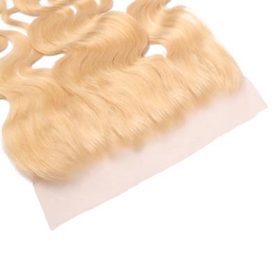 China Yiwigs Straight Costom 100% Brazilian Hair Ear To Ear Blonde 613 Color All Wave 13*4 HD Lace Headband For Black Women for sale