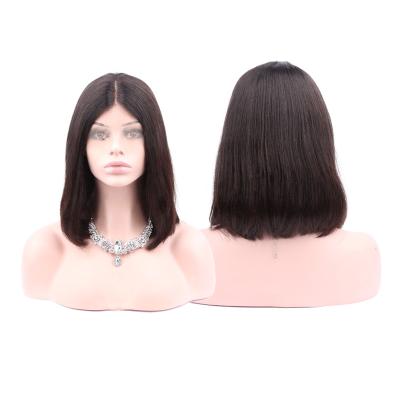 China Wholesale Brazilian Straight Pixie Human Hair Bob Lace Machine Made Short Peep Front Wigs For Black Women for sale