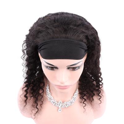 China Natural Peruvian Deep Curly Raw Brazilian Virgin Hair Glueless 100% Body Wave 360 ​​Lace Frontal Extensions And Headband Wigs For Women for sale