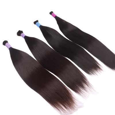 China Wholesale Good Quality Raw Unprocessed Brazilian Yiwigs 12a Human Hair Bulk Extensions Natural Silky Straight Wave for sale